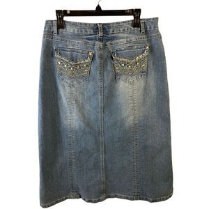 Cato denim jean skirt maxi size 10 studs rn#37080